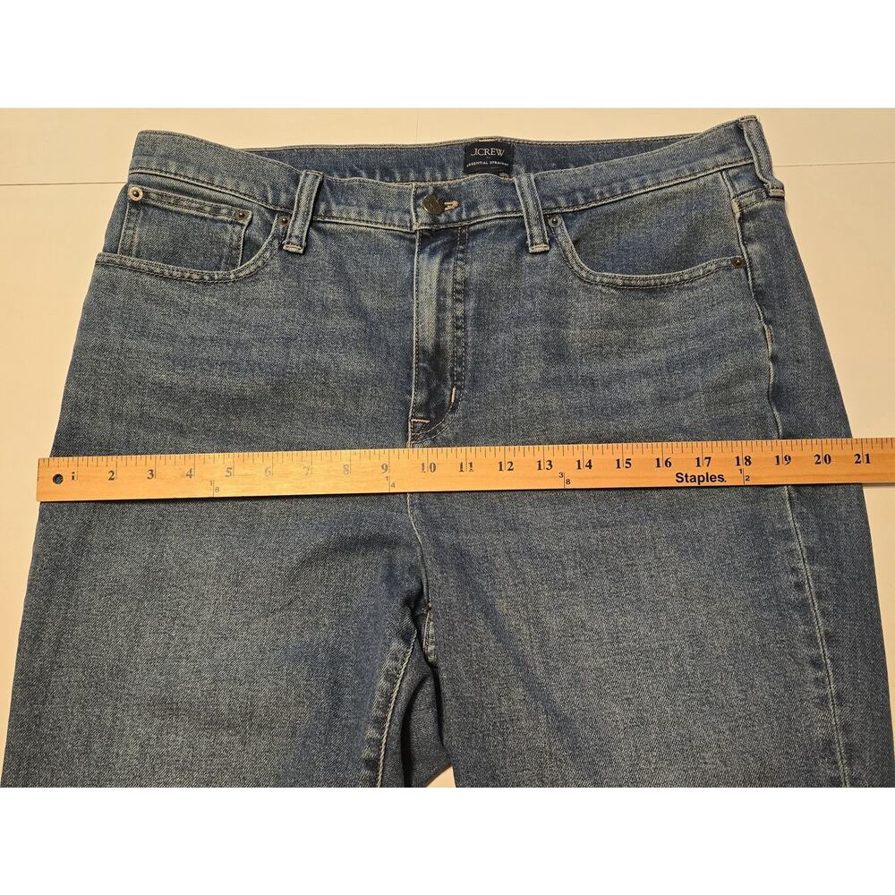 J Crew Factory Essential Straight Jean Womens 32 Blue Medium Wash Stretch Denim - Picture 9 of 13